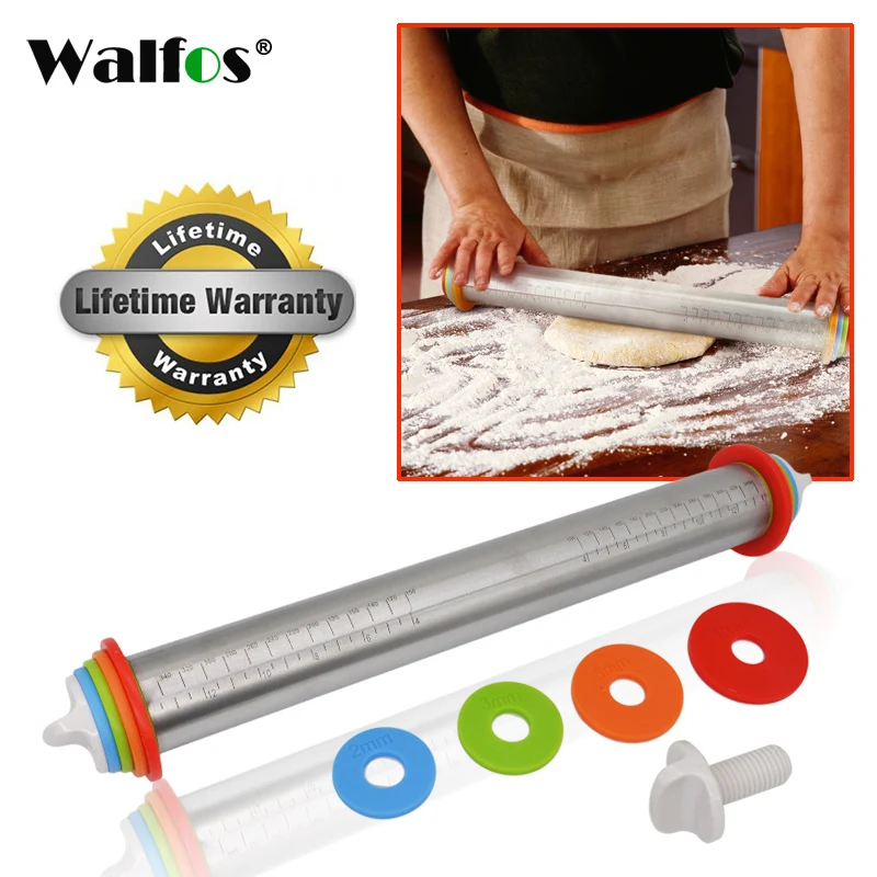 WALFOS 1 Pcs 44CM Adjustable Length Fondant Roller Pin Roller Pin Cake Dough Roller Pin Stainless Steel Bakeware Tools
WALFOS 1 Pcs 44CM Adjustable Length Fondant Roller Pin Roller Pin Cake Dough Roller Pin Stainless Steel Bakeware Tools