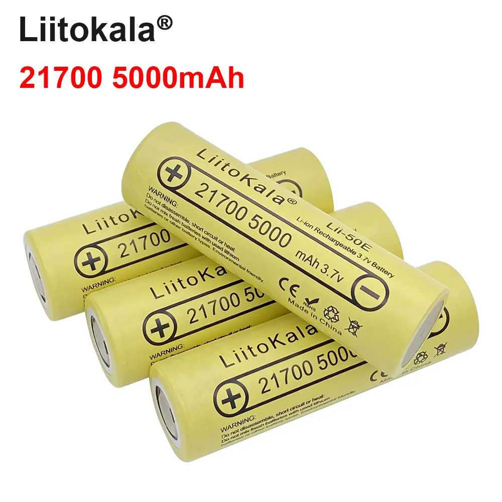 Фото Новая аккумуляторная батарея LiitoKala 3 7 V lii 50E 21700 5000mah 5C разрядка - купить