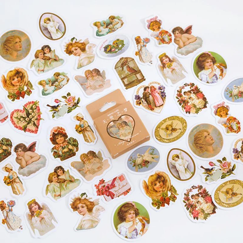 45 pieces/Box Angel Dream Hand Account DIY Decorative Self-adhesive Sealing Sticker for Diary Notebbok Computer
45 pieces/Box Angel Dream Hand Account DIY Decorative Self-adhesive Sealing Sticker for Diary Notebbok Computer