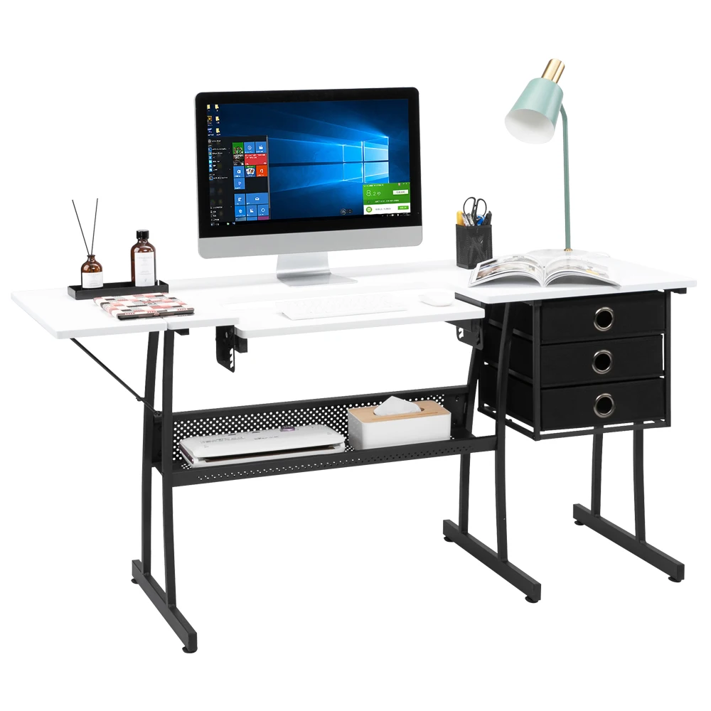 Multi-Purpose Computer Desk Density Board Iron Foot with Lifting Board 3 Non-Woven Drawers Sewing Table Cutting Table White
Multi-Purpose Computer Desk Density Board Iron Foot with Lifting Board 3 Non-Woven Drawers Sewing Table Cutting Table White