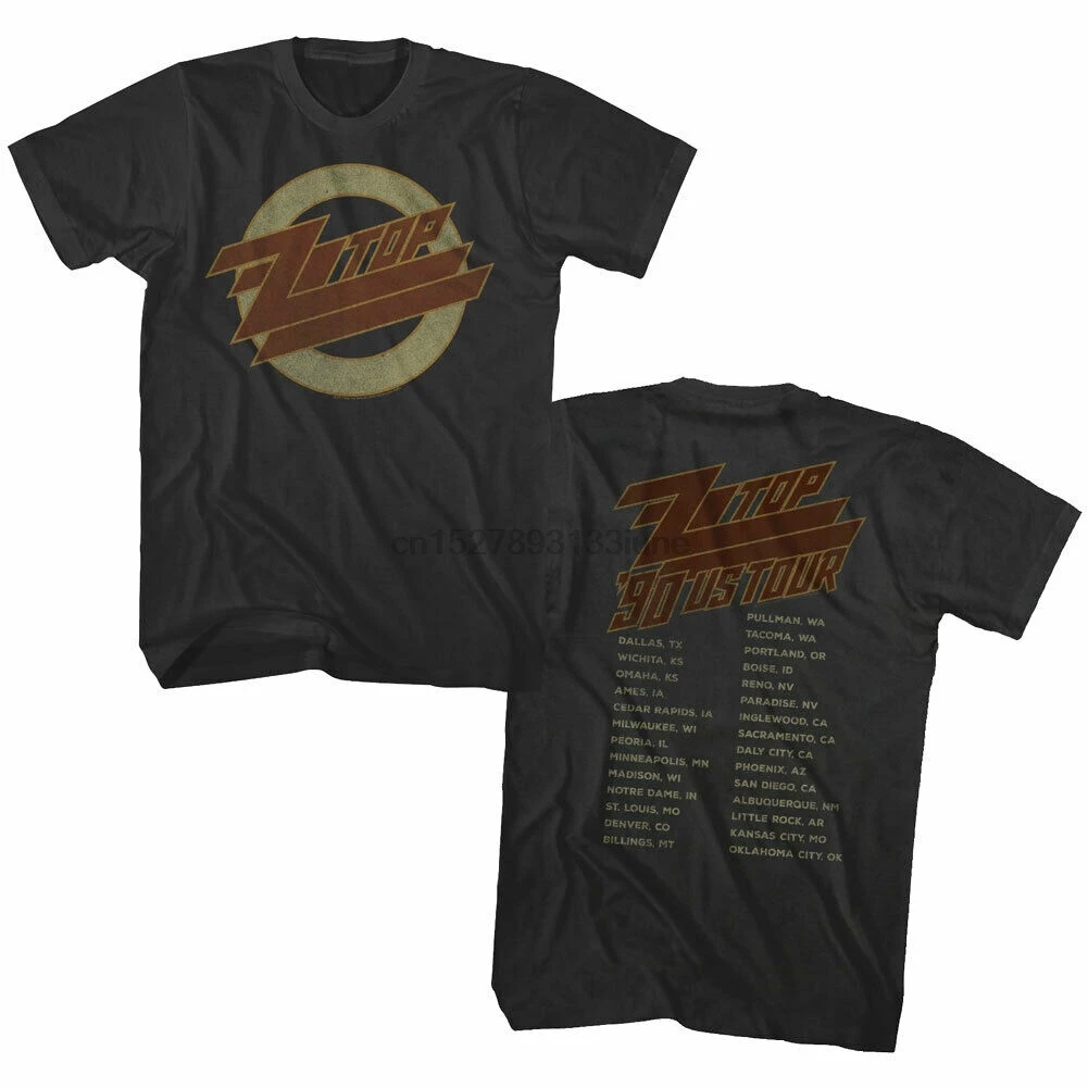 Zz Top Us Tour 1990 Мужская футболка с винтажным логотипом рок группы альбом концертный