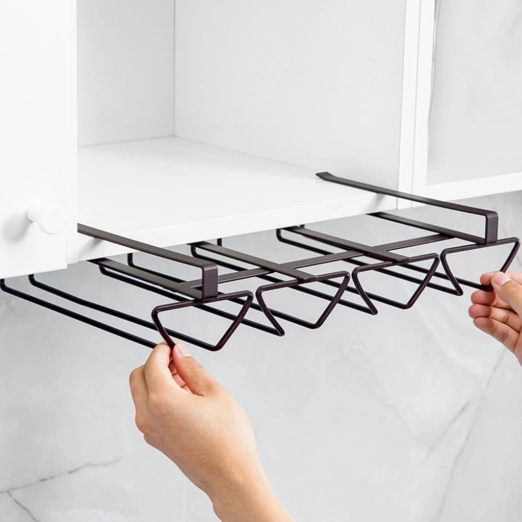 Iron under Shelf Stemware Wine Glass Holder Glasses for Kitchen Bar Kitchen Organization Surface Coating Black
Iron under Shelf Stemware Wine Glass Holder Glasses for Kitchen Bar Kitchen Organization Surface Coating Black