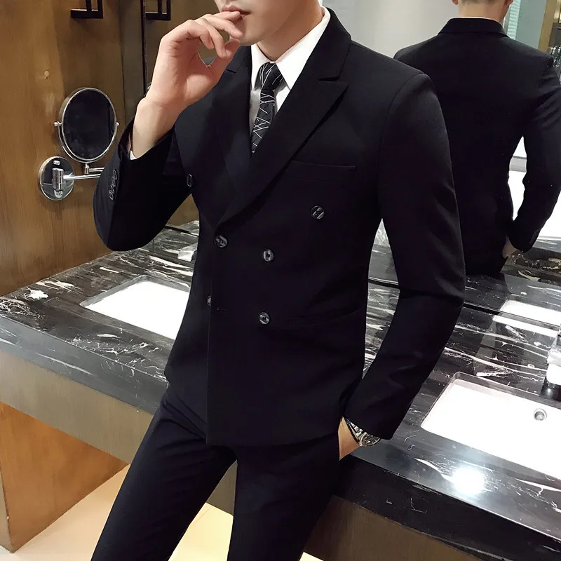 Pure Color Men Formal Suit Black Gray Slim Fit Men Wedding Suits Size XXL XXXL Double-breasted Men Blazer Jacket + Pant + Vest
Pure Color Men Formal Suit Black Gray Slim Fit Men Wedding Suits Size XXL XXXL Double-breasted Men Blazer Jacket + Pant + Vest