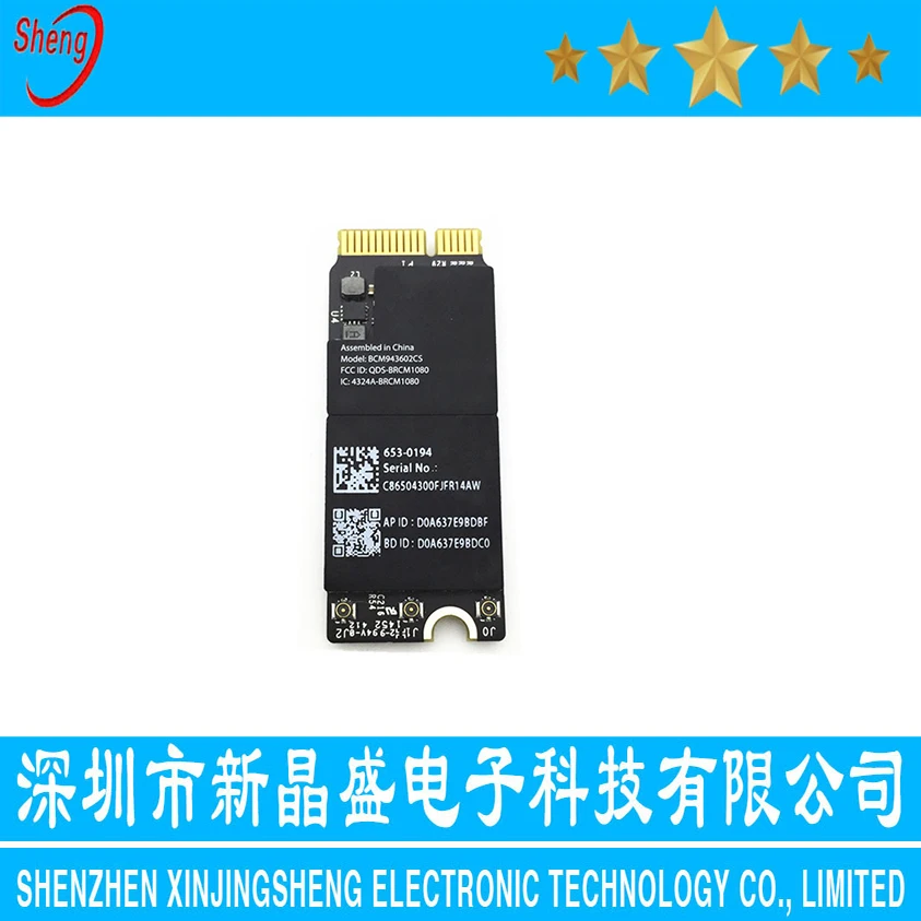 New WiFi Airport Bluetooth 4.0 Card BCM943602CS 653-0194 For Macbook Pro A1425 A1502 A1398
New WiFi Airport Bluetooth 4.0 Card BCM943602CS 653-0194 For Macbook Pro A1425 A1502 A1398