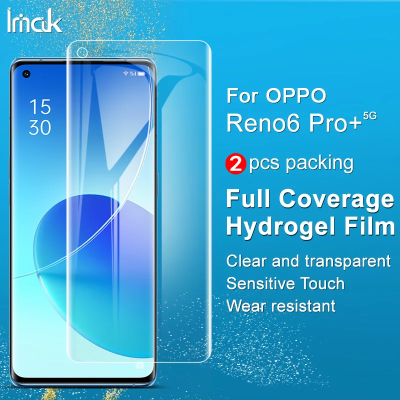 IMAK 2 шт./упак. прозрачная HD гладкая Гидрогелевая пленка для OPPO Reno6 Pro + фотозащита экрана передняя крышка
IMAK 2 шт./упак. прозрачная HD гладкая Гидрогелевая пленка для OPPO Reno6 Pro + фотозащита экрана передняя крышка