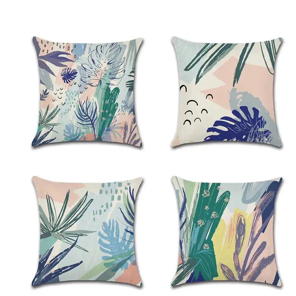 Linen Cushion Cover Decorative Nordic Style Pillowcase Cartoon Hand Painted Watercolor Tropical Botanic Leaves 45*45 Pillow Case
Linen Cushion Cover Decorative Nordic Style Pillowcase Cartoon Hand Painted Watercolor Tropical Botanic Leaves 45*45 Pillow Case