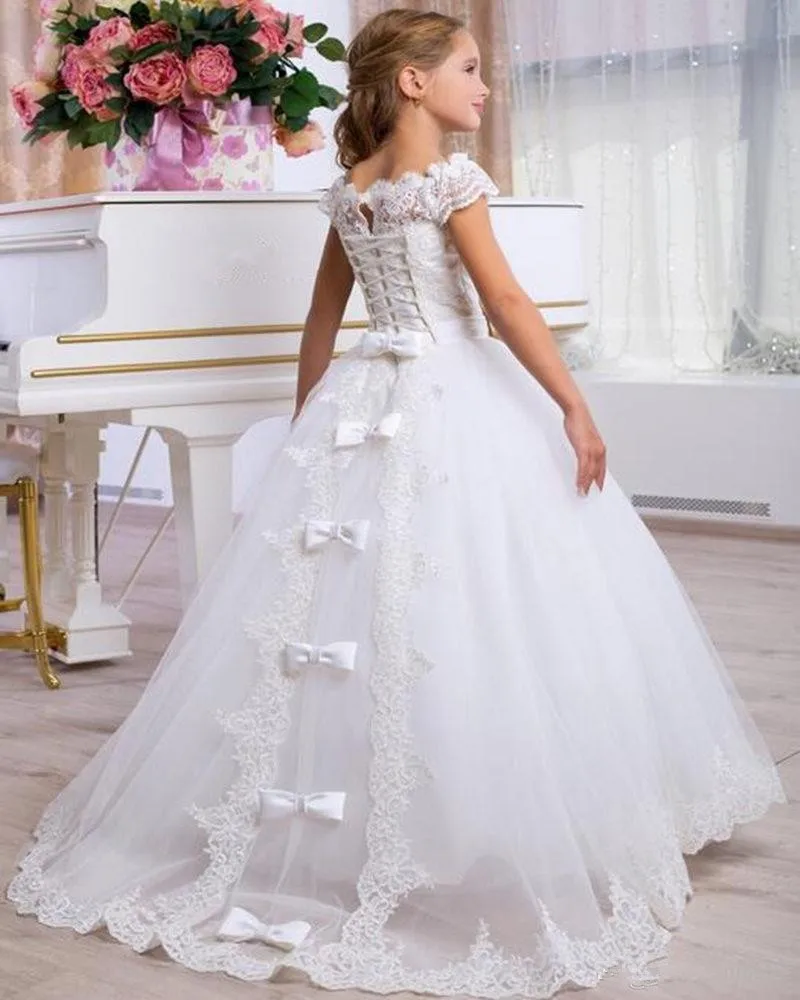 

Lace Tulle Kids Flower Girl Dresses for Wedding Birthday Pageant Princess Gown First Communion Vestidos De Nina De Las Flores