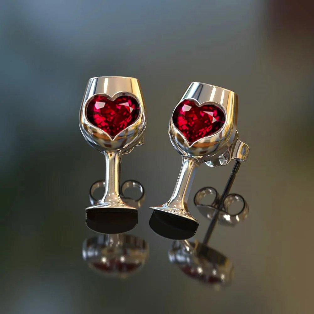 Charm Female Crystal Red Heart Stud Earrings Simple Silver Color Wedding Jewelry Vintage Style Wine Earrings For Women
Charm Female Crystal Red Heart Stud Earrings Simple Silver Color Wedding Jewelry Vintage Style Wine Earrings For Women