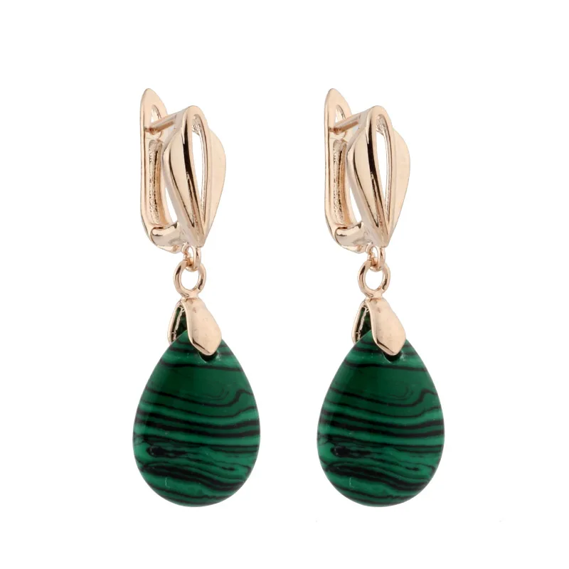 New Fashion Jewelry 585 Rose Gold Color Natural Stone Dangle Earrings For Women Party Wedding RU Jewelry Unusual Earrings 
New Fashion Jewelry 585 Rose Gold Color Natural Stone Dangle Earrings For Women Party Wedding RU Jewelry Unusual Earrings