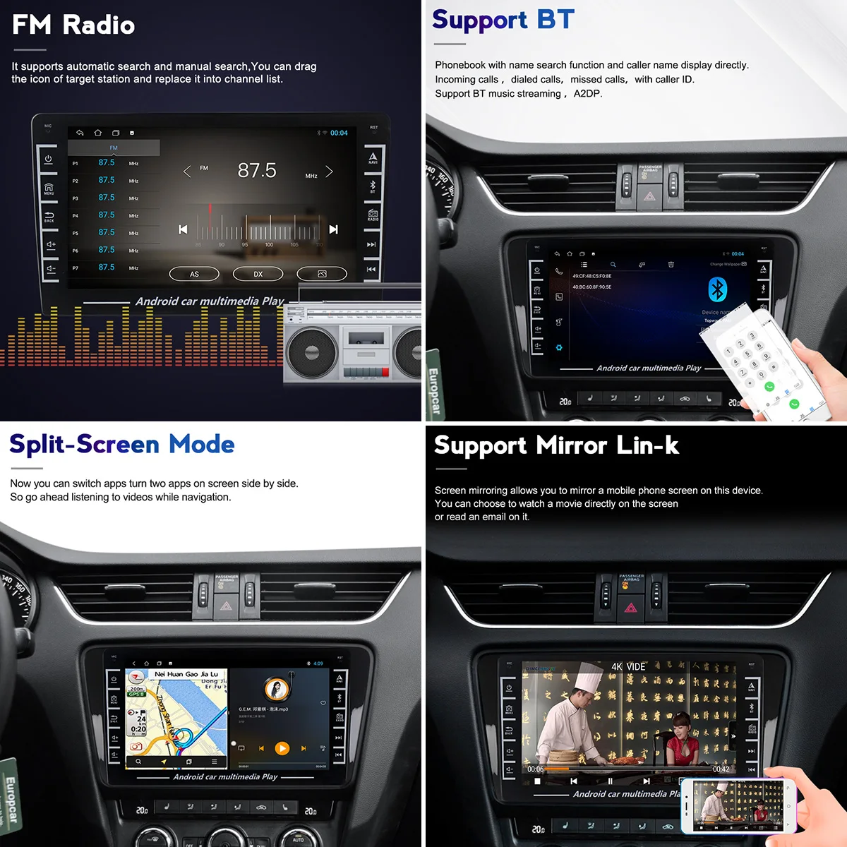 4 ядра автомобиля радио для Lada Priora 2007 2008 2009 2010 2013 Android мультимедийный плеер Видео