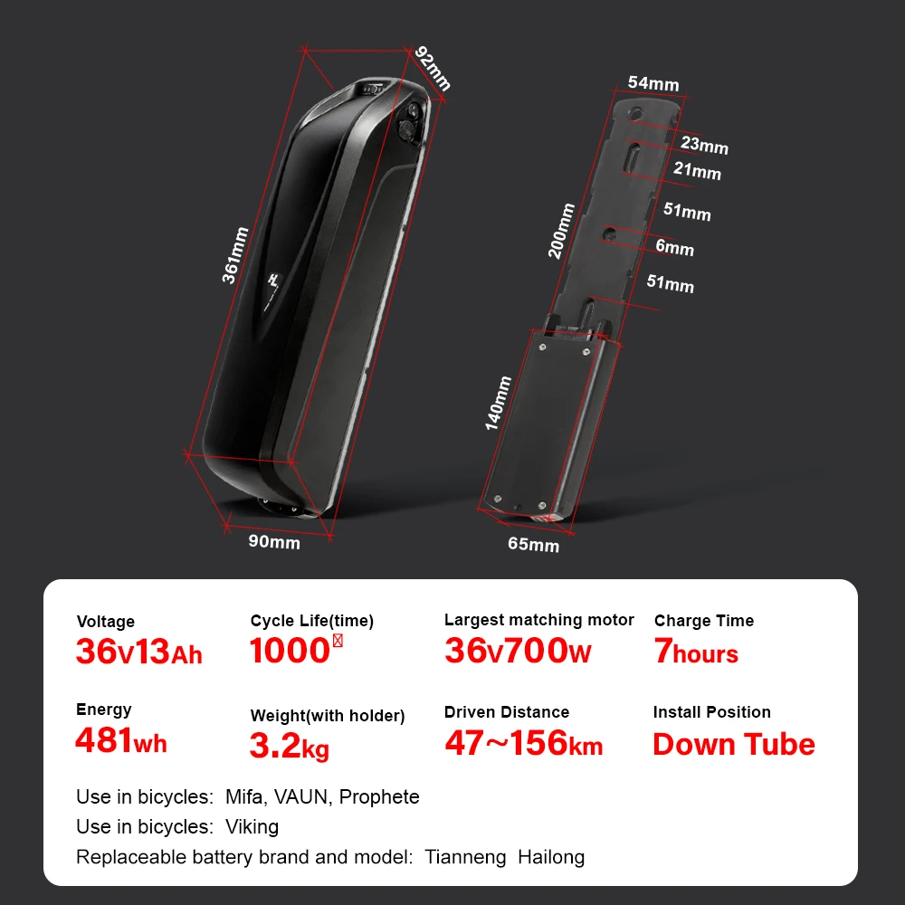 36V700W Electric eBike Battery Hailong AKKU Pack 36 13Ah 18650 Cells Powerful Bicycle Lithium Battery for Viking Battery Scoote
36V700W Electric eBike Battery Hailong AKKU Pack 36 13Ah 18650 Cells Powerful Bicycle Lithium Battery for Viking Battery Scoote