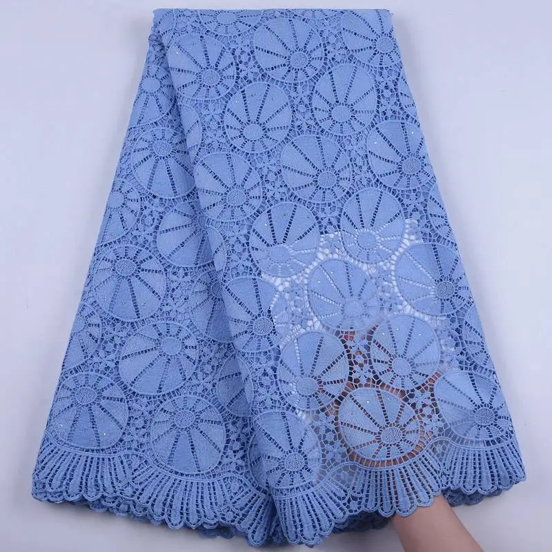 Water Soluble Sky Blue Guipure Cord Lace 2020 High Quality African Cord Lace Fabric With Stones For Nigerian Wedding Dress S1901
Water Soluble Sky Blue Guipure Cord Lace 2020 High Quality African Cord Lace Fabric With Stones For Nigerian Wedding Dress S1901