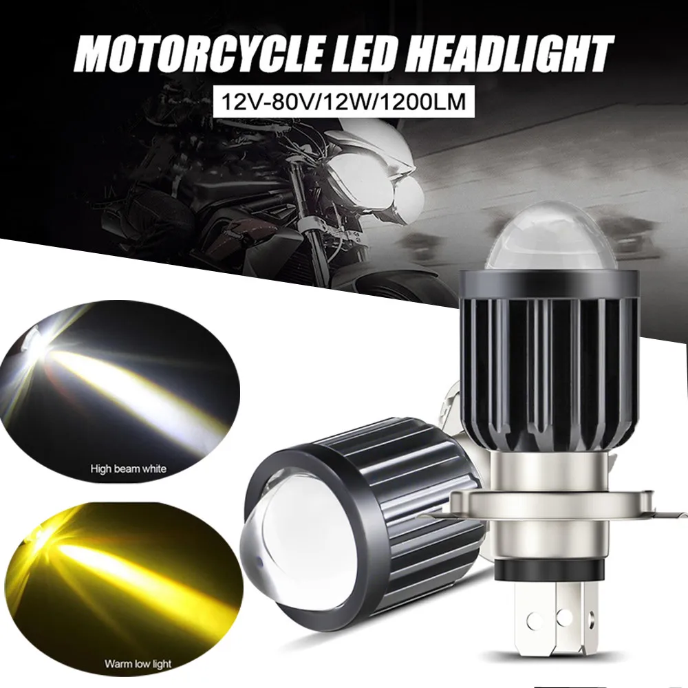 1pc Motorcycle Headlight LED H4 Bulbs Dual Color Hi/Lo Beam Fog Lamp 6000K White 12V 1200LM Driving Foglight Auxiliary Spotlight
1pc Motorcycle Headlight LED H4 Bulbs Dual Color Hi/Lo Beam Fog Lamp 6000K White 12V 1200LM Driving Foglight Auxiliary Spotlight