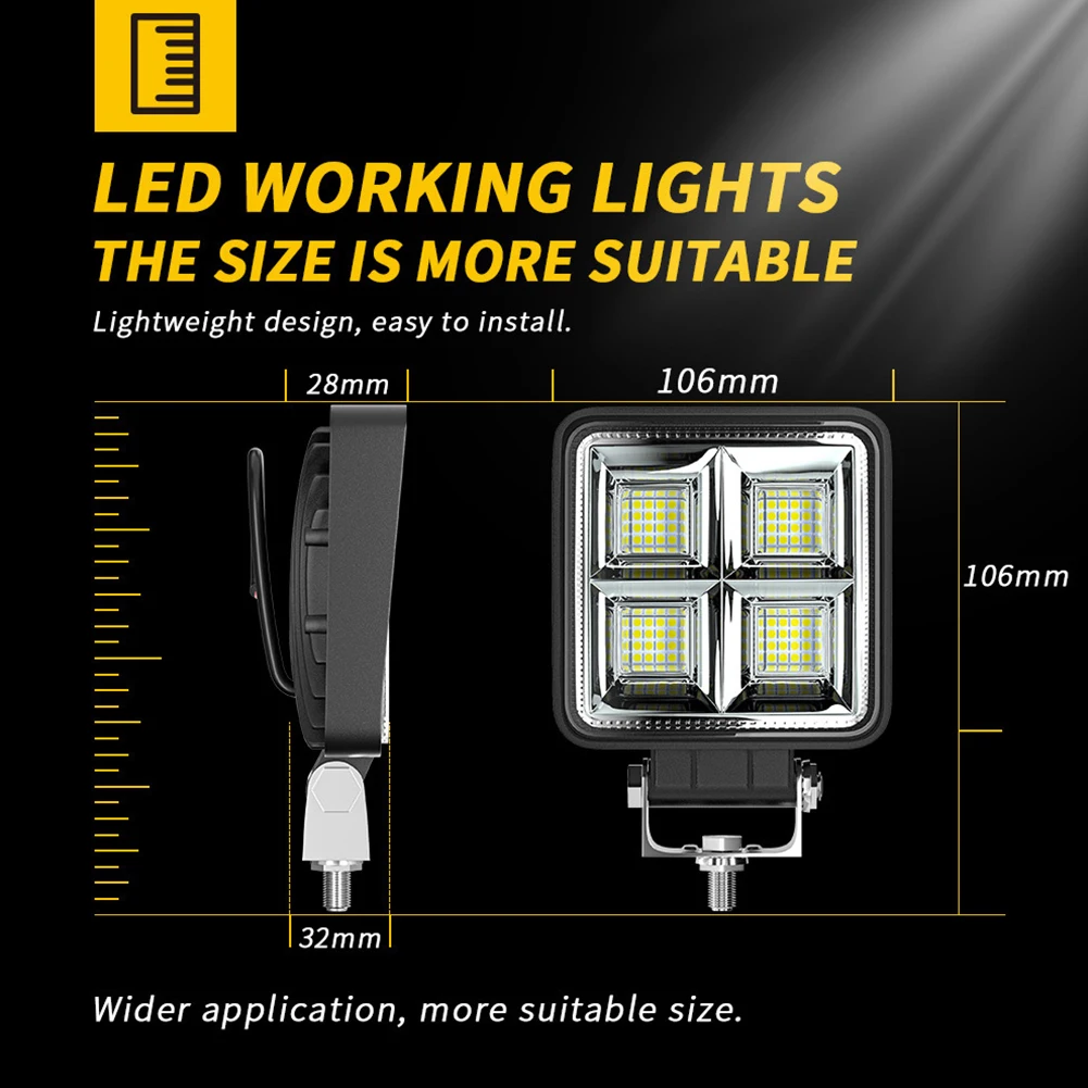 LED Work Light 4inch Square 64LED Auxiliary Lights Modified Headlights Off-road Vehicle Spotlights
LED Work Light 4inch Square 64LED Auxiliary Lights Modified Headlights Off-road Vehicle Spotlights