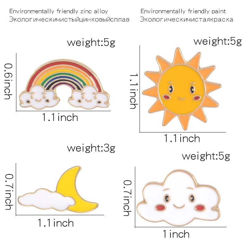 11 Syles Rainbow Clouds Enamel pin Custom Dark White Brooches Bag Clothes Lapel Pin Badge Weather Jewelry Gift for Kids Girls
11 Syles Rainbow Clouds Enamel pin Custom Dark White Brooches Bag Clothes Lapel Pin Badge Weather Jewelry Gift for Kids Girls