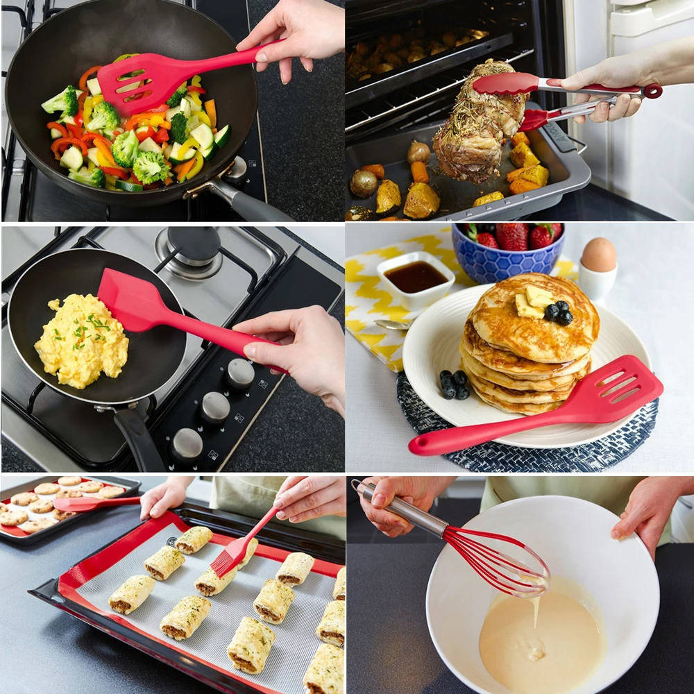 10/11 PCS Kitchenware Heat Resistant Silicone Cookware Set Nonstick Cooking Tools Kitchen & Baking Tool Kit Utensils
10/11 PCS Kitchenware Heat Resistant Silicone Cookware Set Nonstick Cooking Tools Kitchen & Baking Tool Kit Utensils