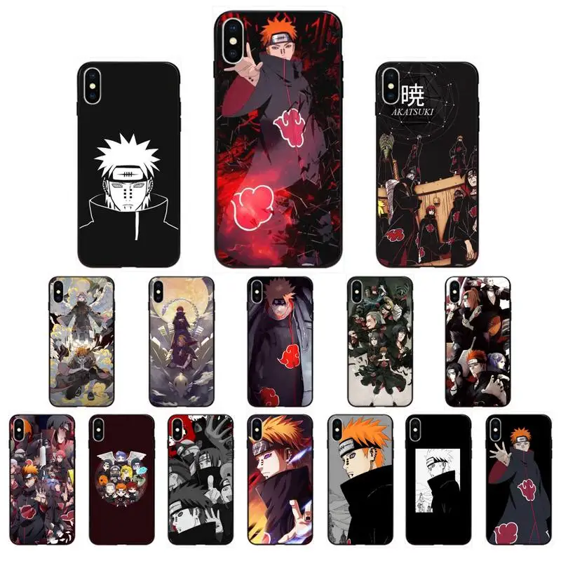 Motirunner Naruto akatsuki pain Itachi черный мягкий чехол для телефона iPhone 11 pro XS MAX 8 7 6 6S Plus X 5 5S SE XR