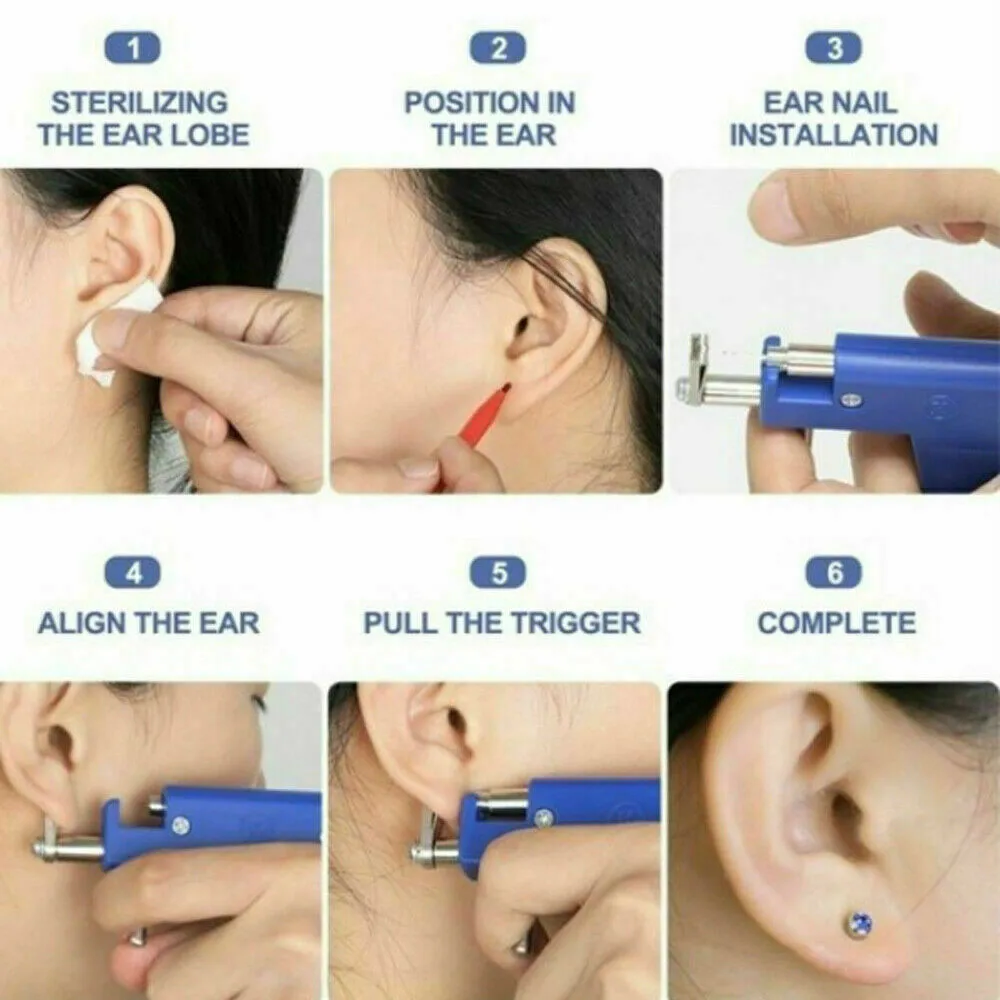 Nose Body Navel Piercing Gun With Ears Studs Tools Ear Nose Navel Piercing Tool Disposable Sterile With 98pcs Ear Studs Gun Kit
Nose Body Navel Piercing Gun With Ears Studs Tools Ear Nose Navel Piercing Tool Disposable Sterile With 98pcs Ear Studs Gun Kit