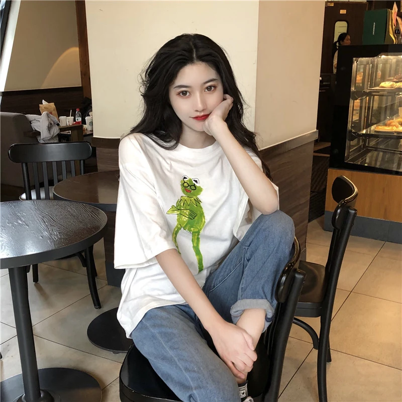 Summer Kawaii Hand-Painted Monster Anime Graphic Short-Sleeved T-Shirt Korean Style Harajuku For Girls e Girl Women's Tops 2021
Summer Kawaii Hand-Painted Monster Anime Graphic Short-Sleeved T-Shirt Korean Style Harajuku For Girls e Girl Women's Tops 2021