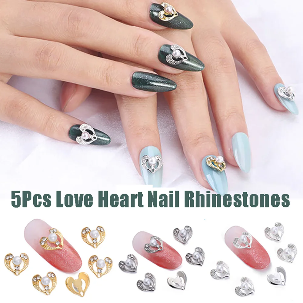 5 Pieces Of Heart Shaped Nail Jewelry 3D With Diamond Alloy DIY Fashion Charm Nail Art Decoration Manicure Accessories
5 Pieces Of Heart Shaped Nail Jewelry 3D With Diamond Alloy DIY Fashion Charm Nail Art Decoration Manicure Accessories