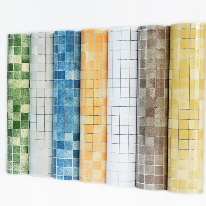 

Bathroom Waterproof Tiles Wall Sticker Self-Adhesive Kitchen Stove Oil-Proof Fireproof Wallpaper Aluminum Foil Decorative Film