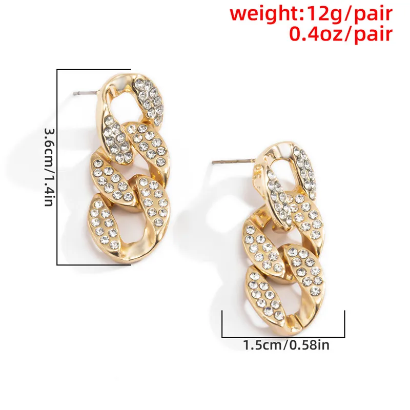 Korean Version Temperament Versatile Hollow Full Diamonds Earrings Simple Personality Cuban Chain Trendy Female Earrings Jewelry
Korean Version Temperament Versatile Hollow Full Diamonds Earrings Simple Personality Cuban Chain Trendy Female Earrings Jewelry