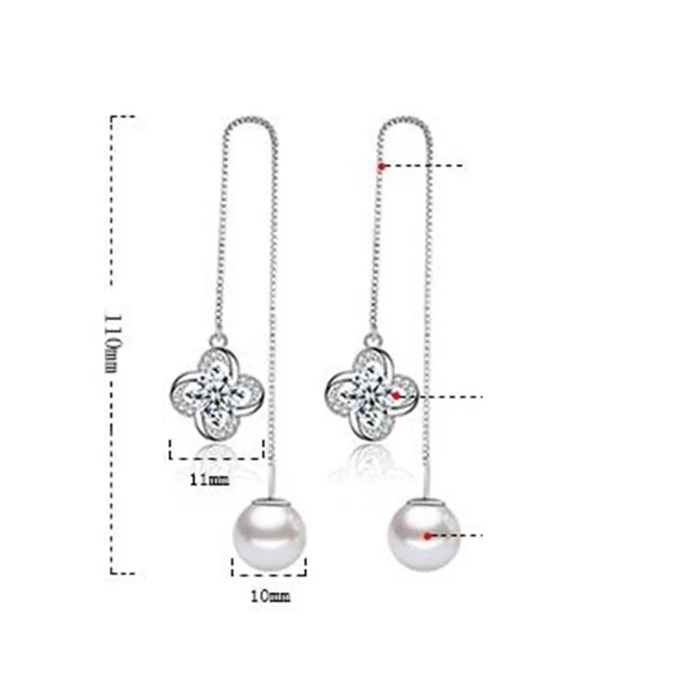 925 Sterling Silver New Woman Jewelry Fashion High Quality Earrings Freshwater Pearl Four Leaf Flower Semi Long Tassel
925 Sterling Silver New Woman Jewelry Fashion High Quality Earrings Freshwater Pearl Four Leaf Flower Semi Long Tassel