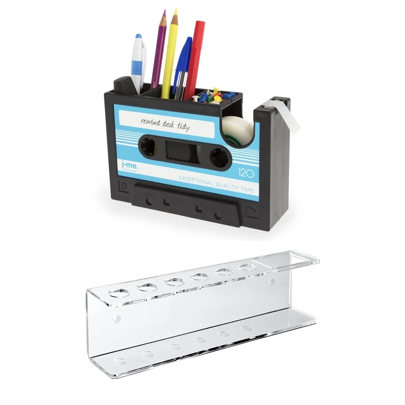 1 Set Cassette Tape Dispenser Pen Holder & 1 Pcs Wall-Mounted Acrylic Dry Erase Marker Holder
1 Set Cassette Tape Dispenser Pen Holder & 1 Pcs Wall-Mounted Acrylic Dry Erase Marker Holder