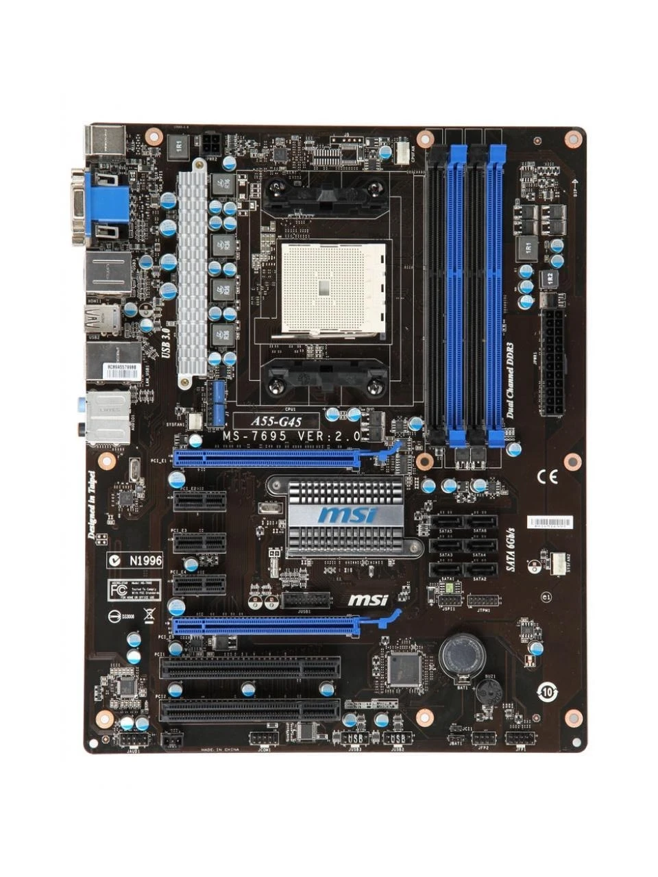 MSI A55-G45 Motherboard Socket FM1 DDR3 32GB For A6-3600 A4-3300 cpus USB2.0 AMD A55 2×PCI-E X16 ATX Placa-mãe
MSI A55-G45 Motherboard Socket FM1 DDR3 32GB For A6-3600 A4-3300 cpus USB2.0 AMD A55 2×PCI-E X16 ATX Placa-mãe