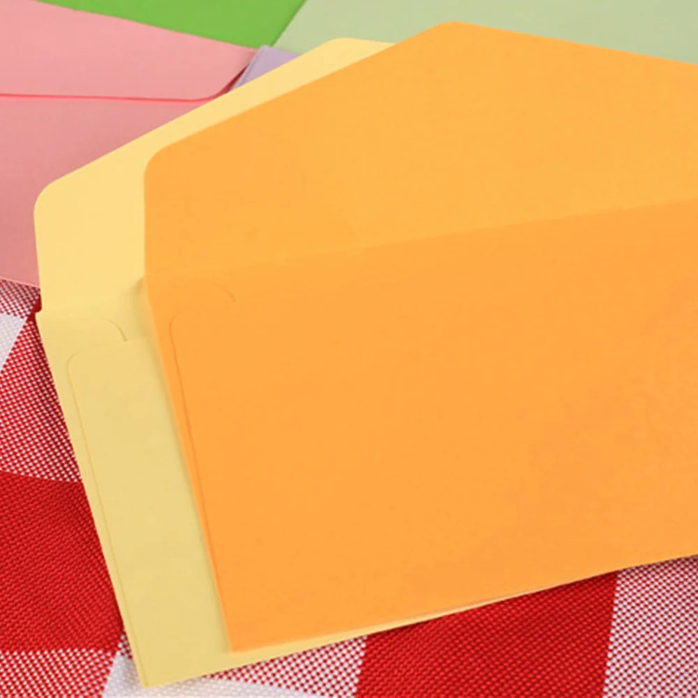 

100PCS Mini Easyclose Neon Brights Color Envelopes Assorted Envelopes for Cards - Random Color