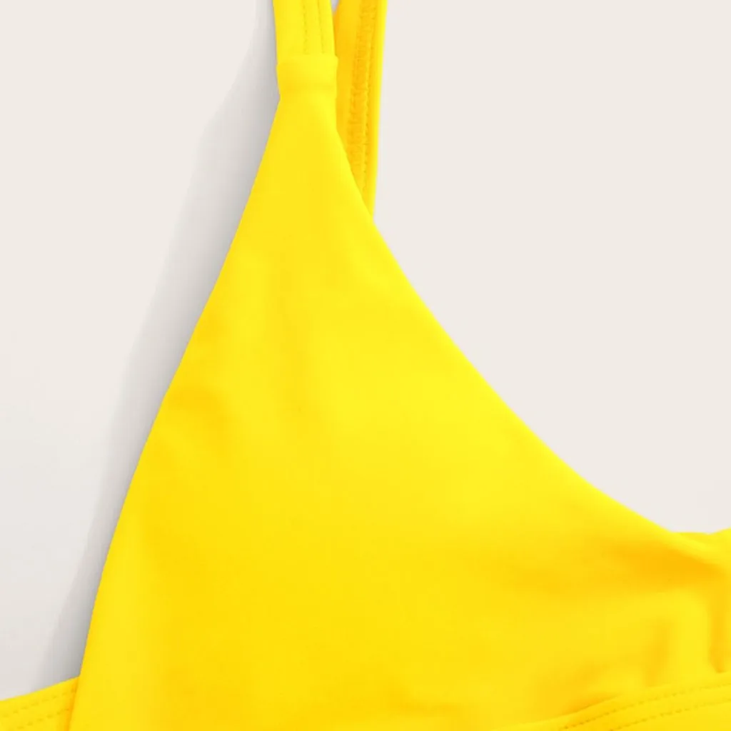 2021 New Sexy Women Bikini Solid Color Padded Swimwear Bathing Beachwear Swimming Top Stroje Kapielowe Damskie Yellow
2021 New Sexy Women Bikini Solid Color Padded Swimwear Bathing Beachwear Swimming Top Stroje Kapielowe Damskie Yellow