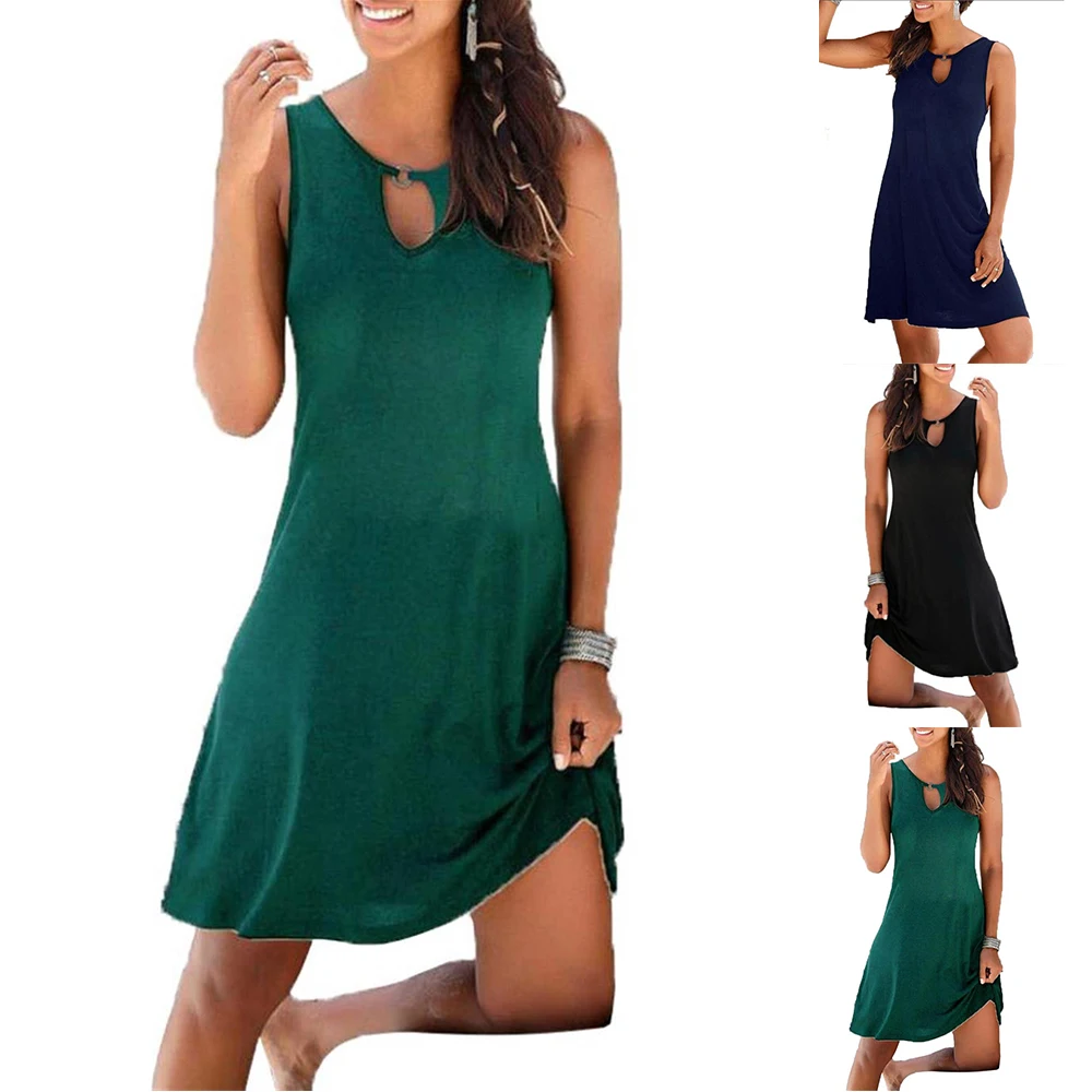 Green Dress O-Neck Solid Sleeveless Ladies Dress Summer Sexy Women Dress Fashion Dress With Strap Vest Women Dress
Green Dress O-Neck Solid Sleeveless Ladies Dress Summer Sexy Women Dress Fashion Dress With Strap Vest Women Dress