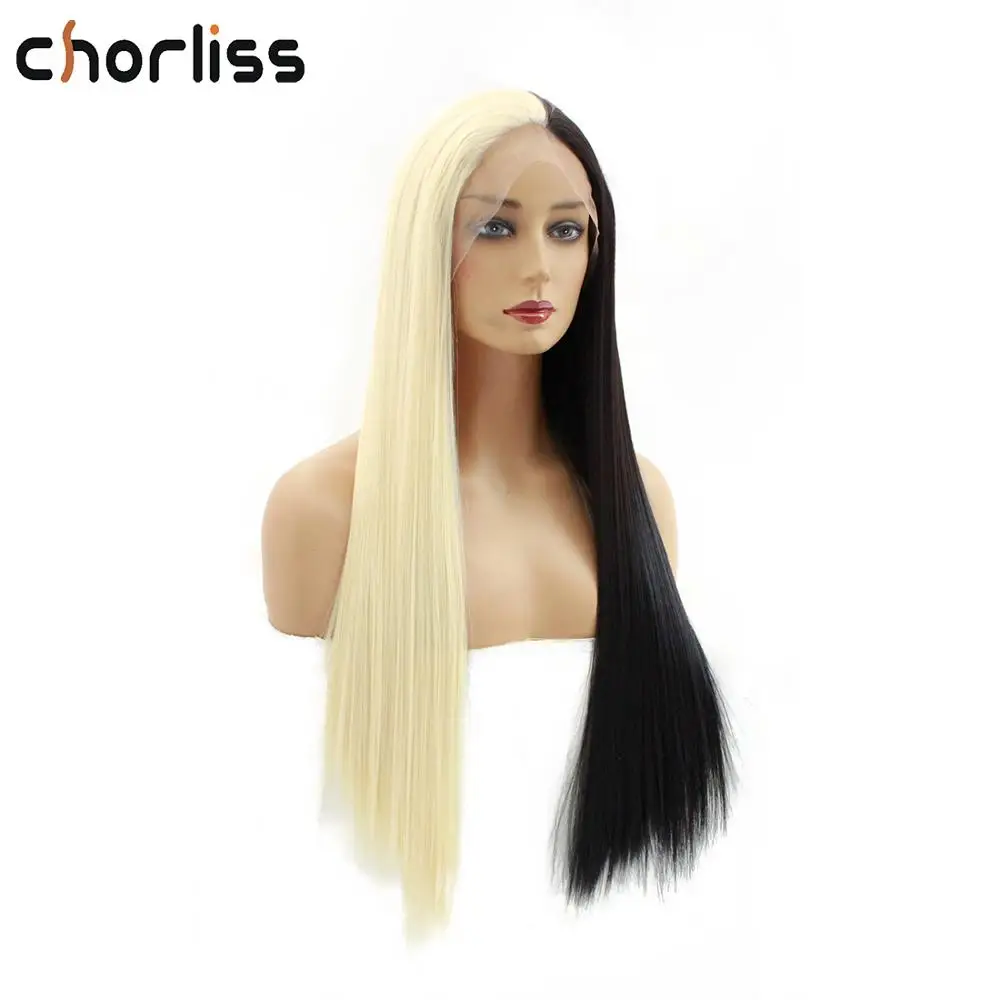 Chorliss 24 "Синтетические кружевные передние парики для женщин двойной цвет