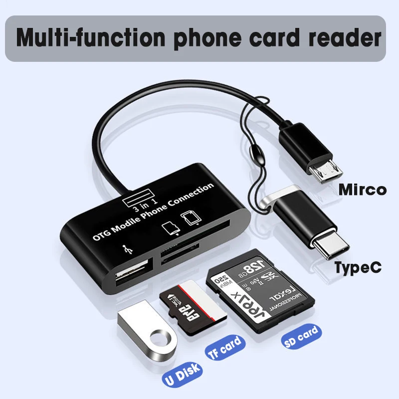 5 в 1 Многофункциональный кардридер для телефона Micro & Type C USB 3 0 OTG | Компьютеры и