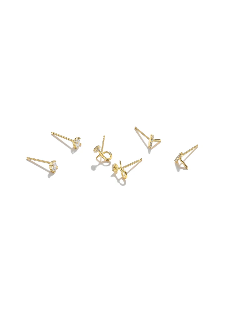 ZEMIOR 925 Sterling Silver For Women Trendy Distortion Nails Zircon Tiny Stud Earrings Sets Luxury Gold Color Jewelry Ear Studs
ZEMIOR 925 Sterling Silver For Women Trendy Distortion Nails Zircon Tiny Stud Earrings Sets Luxury Gold Color Jewelry Ear Studs