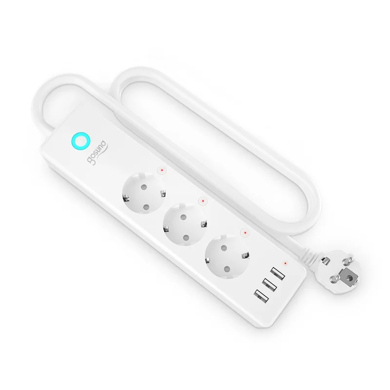 Gosund 16A Tuya / Smart Life APP Smart Power Strip With 3 USB Ports, Independent Switch, Multi-Plug For Alexa And Google Home
Gosund 16A Tuya / Smart Life APP Smart Power Strip With 3 USB Ports, Independent Switch, Multi-Plug For Alexa And Google Home