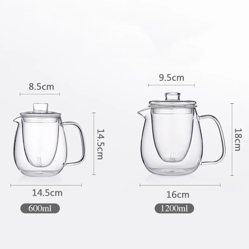 600ml/1200ml Household Teaware Glass Teapot For Stove Heat Resistant High Temperature Explosion Proof Tea Infuser Flower Tea Set
600ml/1200ml Household Teaware Glass Teapot For Stove Heat Resistant High Temperature Explosion Proof Tea Infuser Flower Tea Set