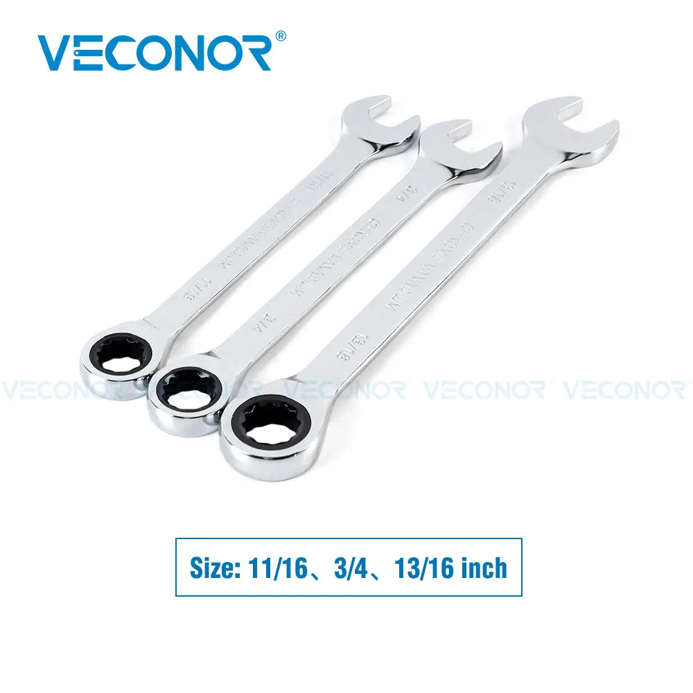 11/16 3/4 13/16 Inch Ratchet Wrench Set of Keys High Torque Spanner Tool 72-Tooth Imperial Size Mirror Surface Polished
11/16 3/4 13/16 Inch Ratchet Wrench Set of Keys High Torque Spanner Tool 72-Tooth Imperial Size Mirror Surface Polished