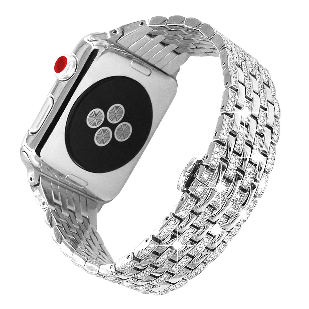 Luxury stainless steel diamond metal band for Apple Watch 38mm 42mm 40mm 44mm seven beads steel strap for iwatch 1 2 3 4 5 6 SE
Luxury stainless steel diamond metal band for Apple Watch 38mm 42mm 40mm 44mm seven beads steel strap for iwatch 1 2 3 4 5 6 SE
