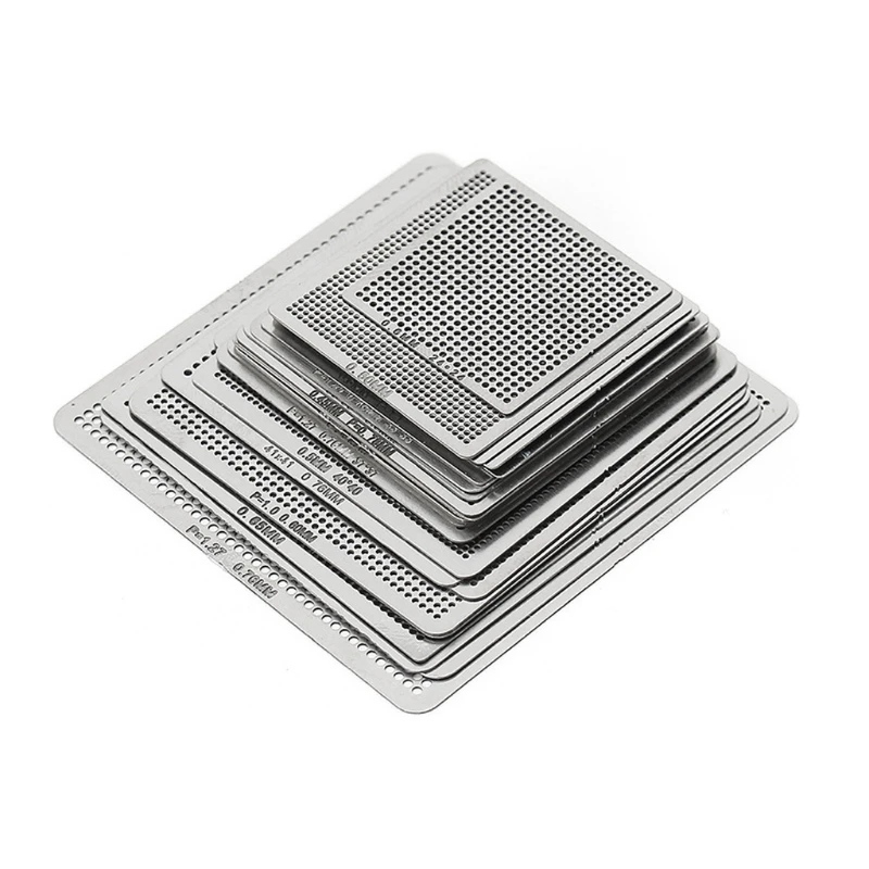 27 шт. трафаретов BGA, универсальные фототрафареты для SMT SMD Chip Rpair 
27 шт. трафаретов BGA, универсальные фототрафареты для SMT SMD Chip Rpair