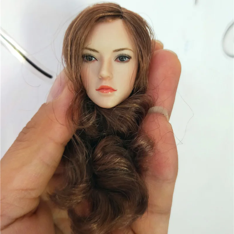 

1/6 Asia Female Head Sculpt Brown Curls/ Black Long Straight Hair SDH002 Fit for 12 Inches Woman Phicen Action SUPER DUCK