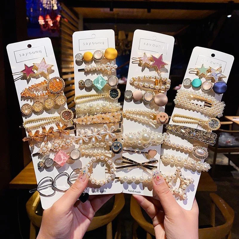 8 Pcs/Sets Korean Heavy Industry Pearl Hair Clips for Women Girls Temperament Horsetail Rhinestone Hairpins Hair Accessories
8 Pcs/Sets Korean Heavy Industry Pearl Hair Clips for Women Girls Temperament Horsetail Rhinestone Hairpins Hair Accessories