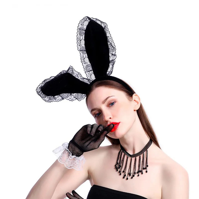 Halloween Bunny Ear Hair Band New Plush Lace Sexy Bunny Headband Long Rabbit Ears Headwear Cosplay Hair Band Party Costume Hoop
Halloween Bunny Ear Hair Band New Plush Lace Sexy Bunny Headband Long Rabbit Ears Headwear Cosplay Hair Band Party Costume Hoop