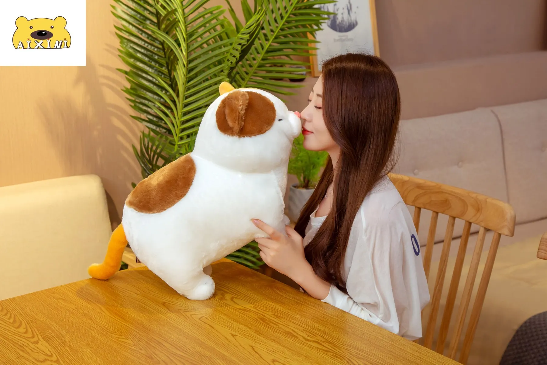 Cat Plush Toy Short Feet Pillow Soft Toys Stuffed Animals Sofa Decor Gift Cute Kawaii Pillows | Игрушки и хобби