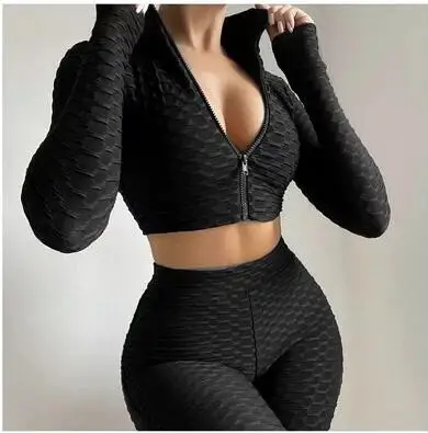 Two Pieces Sports Suit Female Solid Running Sets Zipper Stand Collar Long Sleeve Crop Tops+High Waist Shorts Women Tracksuit
Two Pieces Sports Suit Female Solid Running Sets Zipper Stand Collar Long Sleeve Crop Tops+High Waist Shorts Women Tracksuit