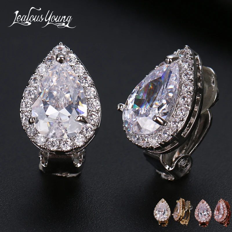 Fashion Pear Cubic Zircon Clip Earrings with Shinning Crystal White Gold Color Ear Cuff Bridal Wedding Earrings Jewelry Aretes
Fashion Pear Cubic Zircon Clip Earrings with Shinning Crystal White Gold Color Ear Cuff Bridal Wedding Earrings Jewelry Aretes