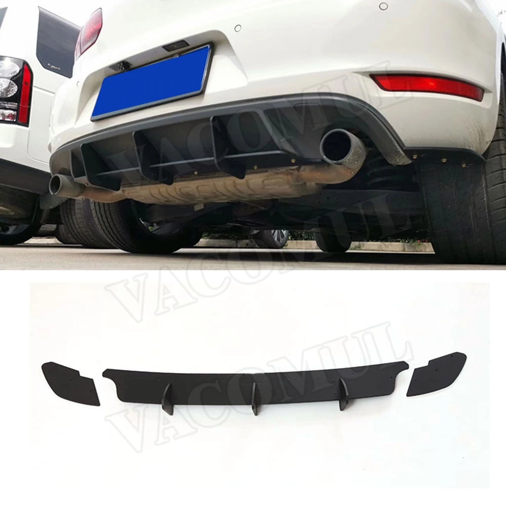 

High Quality ABS Rear Lip diffuser Trim For Volkswagen VW Golf 6 VI MK6 GTI R20 Fins Shark Style Back Bumper Guard Car Styling