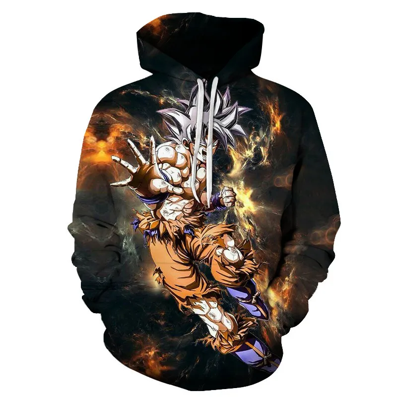 Мужская толстовка с объемным принтом Dragon Ball Z Pocket Супер Saiyan Goku верхняя одежда для