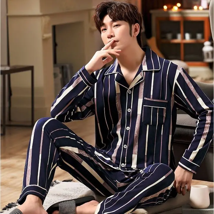Мужская шелковая пижама, брючный костюм, Мужская пижама большого размера на осень и зиму, домашняя пижама
Мужская шелковая пижама, брючный костюм, Мужская пижама большого размера на осень и зиму, домашняя пижама