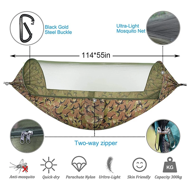 Portable Automatic Camping Hammock with Mosquito Net,Folding Multi Use Hammock Swing for Outdoor Camping
Portable Automatic Camping Hammock with Mosquito Net,Folding Multi Use Hammock Swing for Outdoor Camping